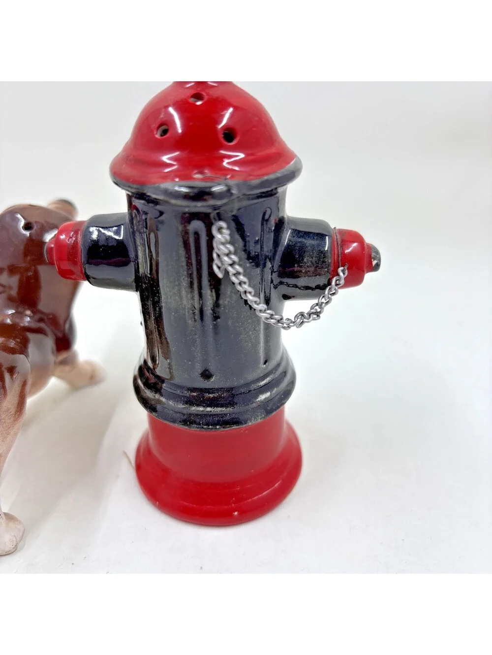Vintage Hound Dog And Fire Hydrant Salt & Pepper Shakers